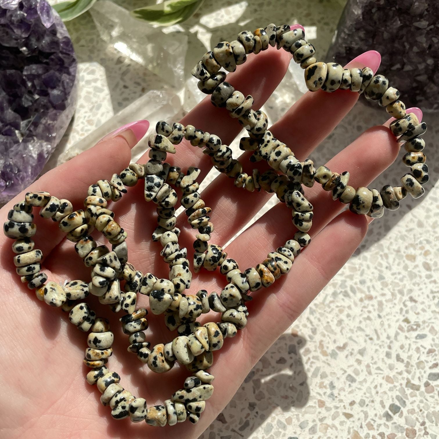 Dalmatian Jasper Chip Bracelet Dalmatian Jasper Chip Bracelet